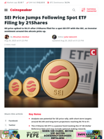 SEI Price Jumps Following Spot ETF Filing by 21Shares - Coinspeaker