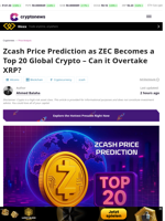 Zcash Price Prediction as ZEC Becomes Top 20 Crypto