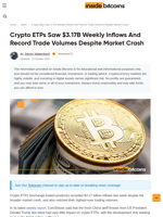 Crypto ETPs Saw $3.17B Weekly Inflows, Record Volumes