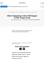 What’s Happening in Silver Will Happen to XRP: Crypto Coach