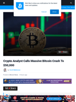 Crypto Analyst Calls Massive Bitcoin Crash To $50,000 | Bitcoinist.com
