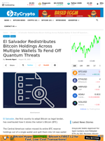 El Salvador Redistributes Bitcoin Holdings Across Multiple Wallets To Fend Off Quantum Threats ⋆ ZyCrypto