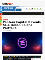 Pantera Capital Reveals $1.1 Billion Solana Portfolio - The Crypto News Wire