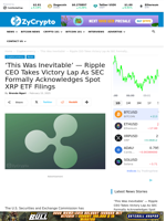 ‘This Was Inevitable’ — Ripple CEO Takes Victory Lap As SEC Formally Acknowledges Spot XRP ETF Filings ⋆ ZyCrypto