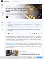 Bitcoin treasury company offers 10% income and still can't sell nearly half its shares