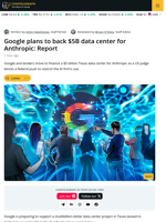 Google, Banks to Back $5B Anthropic Data Center in Texas: Report