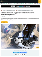 VanEck Launches US-listed Avalanche ETF