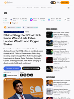 Ethics Filing: Fed Chair Pick Kevin Warsh Lists Estee Lauder Wealth and Crypto Stakes – Bitcoin News