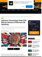 Satsuma Technology Sells 579 Bitcoin Ahead Of LSE Uplisting