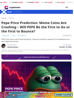 Pepe Price Prediction: Meme Coins Are Crashing – Will PEPE Be the First to Go or the First to Bounce?
