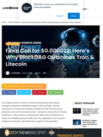 Final Call for $0.000022: Here’s Why BlockDAG Outshines Tron & Litecoin | Live Bitcoin News