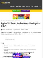 Ripple’s XRP Breaks Key Resistance: How High Can It Fly?