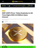 XRP (XRP) Price: Token Explodes to All-Time Highs With $10 Billion Open Interest - CoinCentral