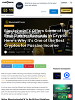 BlockchainFX Offers Some of the Best Staking Rewards in Crypto: Here’s Why It’s One of the Best Cryptos for Passive Income | Live Bitcoin News