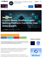 Crypto News: Shuffle Crypto Betting Platform Confirms User Data Breach | Live Bitcoin News