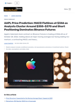AAPL Price Prediction: MACD Flatlines at $346 as Analysts Cluster Around $355–$370 and Short Positioning Dominates Binance Futures - Blockchain.News