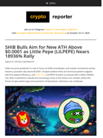 SHIB Bulls Aim for New ATH Above $0.0001 as Little Pepe (LILPEPE) Nears 18936% Rally