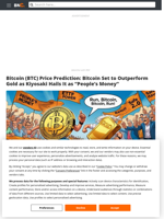 Bitcoin (BTC) Price Prediction: Bitcoin Set to Outperform Gold as Kiyosaki Hails It as 
