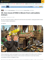 Mt. Gox Moves $739M in Bitcoin for First Time in Two Months
