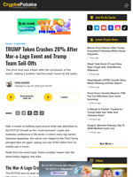 TRUMP Token Crashes 20% After Mar-a-Lago Event and Trump Team Sell-Offs