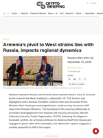 Armenia's pivot to West strains ties with Russia, impacts regional dynamics
