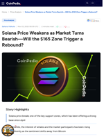 Solana Price Weakens as Market Turns Bearish—Will the $165 Zone Trigger a Rebound?