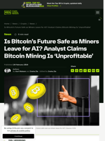 Is Bitcoin's Future Safe as Miners Leave for AI? Analyst Claims Bitcoin Mining Is ‘Unprofitable' | CCN.com