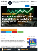 Bitcoin and Ethereum ETFs See Strong Inflows as Institutional Buyers Return Cautiously | Live Bitcoin News