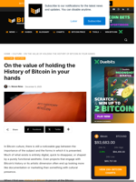 On The Value Of Holding The History Of Bitcoin In Your Hands