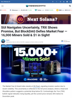 SUI Navigates Uncertainty, TRX Shows Promise, But BlockDAG Defies Market Fear — 16,000 Miners Sold & $1 in Sight!