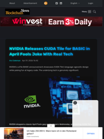 NVIDIA Releases CUDA Tile for BASIC in April Fools Joke With Real Tech - Blockchain.News