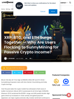 XRP, BTC, and ETH Surge Together — Why Are Users Flocking to SunnyMining for Passive Crypto Income? | Live Bitcoin News