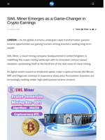 SWL Miner Emerges as a Game-Changer in Crypto Earnings - Visionary Financial