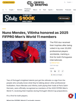 Nuno Mendes, Vitinha honored as 2025 FIFPRO Men's World 11 members