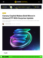 Canary Capital Makes Bold Move in Solana ETF With Surprise Update - CoinCentral