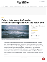 Poland intercepted a Russian reconnaissance plane over the Baltic Sea