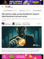 'We sell the credit, we buy the Bitcoin': Saylor's triple flywheel in his own words - AMBCrypto