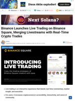Binance Launches Live Trading on Binance Square, Merging Livestreams with Real-Time Crypto Trades - TheNewsCrypto