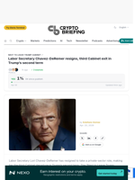 Labor Secretary Chavez-DeRemer resigns, third Cabinet exit in Trump's second term