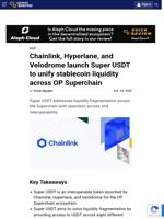 Chainlink, Hyperlane, and Velodrome launch Super USDT to unify stablecoin liquidity across OP Superchain