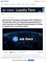 AB Charity Foundation Donates HKD 10 Million in Partnership with the Hong Kong Association