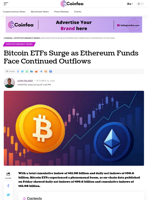Bitcoin ETFs Surge as Ethereum Funds Face Outflows