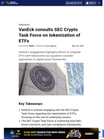 VanEck consults SEC Crypto Task Force on tokenization of ETFs