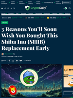 3 Reasons You’ll Soon Wish You Bought This Shiba Inu (SHIB) Replacement Early - Crypto Daily