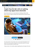 Crypto 'Buy The Dip' Calls Spiking May Be A Warning Sign