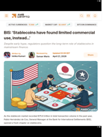 BIS: 'Stablecoins have found limited commercial use, instead...' - AMBCrypto