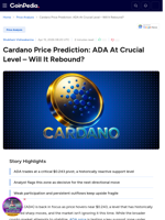 Cardano Price Prediction: ADA At Crucial Level - Will It Rebound?