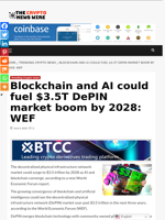 Blockchain and AI could fuel $3.5T DePIN market boom by 2028: WEF - The Crypto News Wire