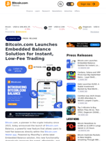 Bitcoin.com Launches Embedded Balance Solution for Instant, Low-Fee Trading – Press release Bitcoin News