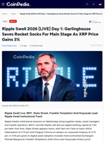 Ripple Swell 2026 [LIVE] Day 1: Garlinghouse Saves Rocket Socks For Main Stage As XRP Price Gains 3%